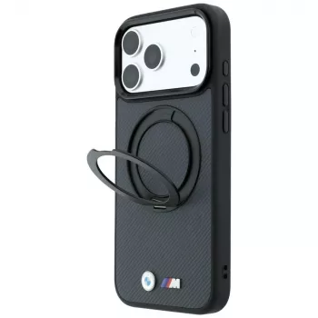 BMW BMW001324 Kevlar Ring Stand 360 MagSafe tok iPhone 18 Pro Max / 17 Pro Max-hoz, antracit