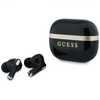 Guess Glossy Gold LinePrinted Classic Logo TWS fejhallgató, fekete