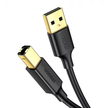 Ugreen US135 USB-2.0-A-B nyomtatókábel, aranyozott, 1 m, fekete