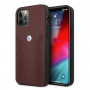 BMW BMHCP12MRSPPR Curve Perforate bőr keménytok Apple iPhone 12 / 12 Pro-hoz, piros