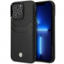 BMW BMHCP14L22RSEPK tok iPhone 14 Pro-hoz, fekete, Leather Card Slot