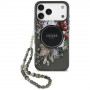 Guess IML Flowers Pearl Strap MagSafe tok Apple iPhone 18 Pro Max / 17 Pro Max készülékhez, fekete