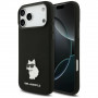 Karl Lagerfeld Silicone Choupette Metal Pin tok Apple iPhone 18 Pro Max / 17 Pro Max készülékhez, fekete