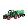 Amewi fém traktor üzemanyag-utánfutóval, 1:64, RTR, zöld