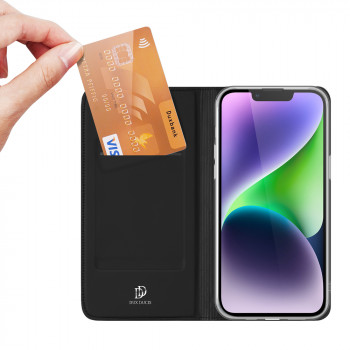 Dux Ducis Skin Pro pénztárcás flip tok Apple iPhone 15 Plus készülékhez, fekete