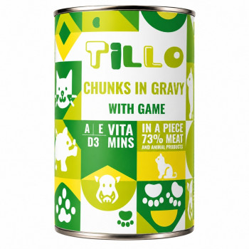 TILLO Chunks in gravy vadhús nedves kutyaeledel, 1250 g