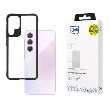 3MK Satin Armor Case+ W-3SArCaP-SaGa106-0 tok Samsung Galaxy A35 5G készülékhez, átlátszó fekete kerettel