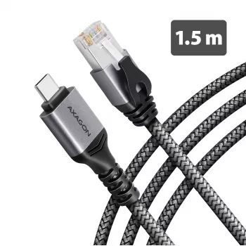 Goobay AXAGON ADE-CM15 USB-C Gigabit Ethernet adapter beépített 1,5 m CAT6 kábellel, RJ-45