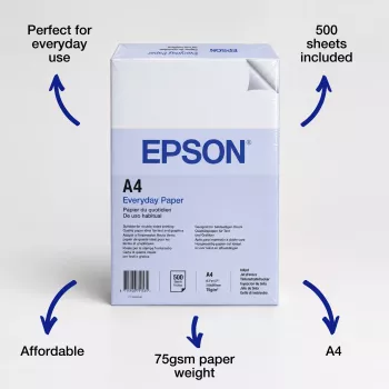 Epson ragyogó fehér nyomtatópapír, A4 (210 x 297 mm), 75 g/m2