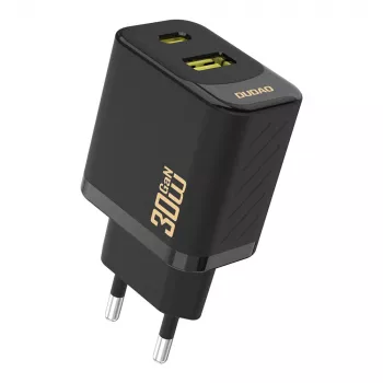 Dudao A27TEU PD 30W GaN fali töltő, USB-A + USB-C, fekete