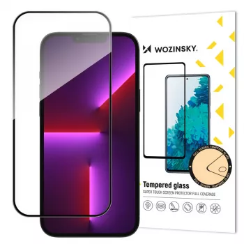 Wozinsky Full Glue Case Friendly edzett üveg kerettel iPhone 15 Pro Max készülékhez, fekete