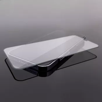 Wozinsky Super Tough Full Glue edzettüveg Case Friendly kerettel iPhone 14 Plus / 13 Pro Max készülékhez, fekete