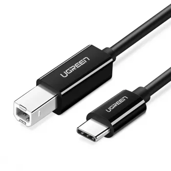 Ugreen US241 USB-C 2.0 - USB-B nyomtatókábel, 1 m, fekete