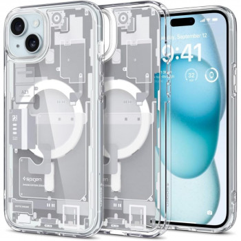 Spigen Ultra Hybrid Mag tok MagSafe-dzsel Apple iPhone 15 Plus / 14 Plus készülékhez, Zero One, fehér