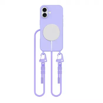 Tech-Protect Magnecklace MagSafe tok nyakpánttal Apple iPhone 16-hoz, lila