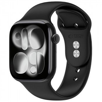 Tech-Protect szilikon szíj Apple Watch 8 / 9 / 10 / 11 / 12 / SE / Ultra 44/45/46/49 mm-hez, fekete