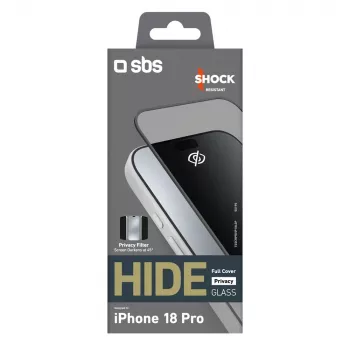 SBS Hide Full Cover adatvédő üveg iPhone 18 Pro készülékhez, 0,33 mm