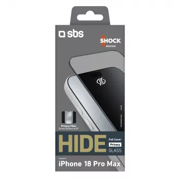 SBS Hide Full Cover adatvédő üveg iPhone 18 Pro Max készülékhez, 0,33 mm