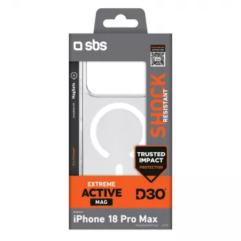 SBS D3O Active tok iPhone 18 Pro Max / 17 Pro Max készülékhez, MagSafe-kompatibilis, átlátszó
