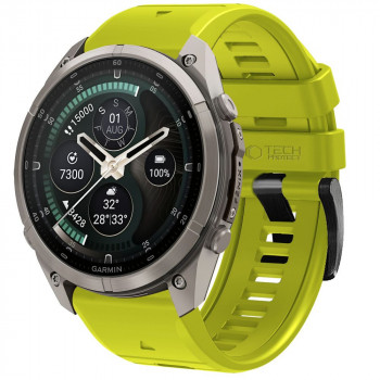 Tech-Protect szilikon szíj Garmin Fenix 5 / 6 / 6 Pro / 7 / 8 / 8 Pro / E / 9 / 9 Pro 51 mm-hez, Volt Lime