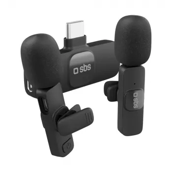 SBS lavalier mikrofonok USB-C vevővel (2 darab), fekete
