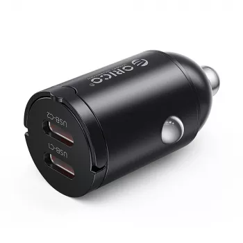 Orico MiniRing MR-30-2C 30W 2x USB-C autós töltő, fekete