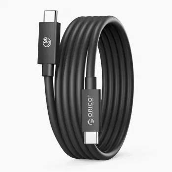 Orico TBZ5-10-BK USB4 kábel Thunderbolt 5 kompatibilis, 80Gbps, 240W, USB-C–USB-C, 1 m, fekete