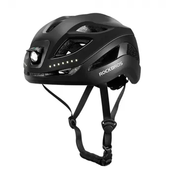 Rockbros ZK-077 kerékpáros sisak beépített többirányú világítással 57–61 cm, fekete