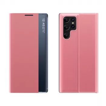Hurtel New Sleep tok Samsung Galaxy S25 Ultra készülékhez flip coverrel és állvánnyal, rózsaszín