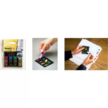 3M Post-it Index mini adagoló, 12 x 43 mm, 4 szín x 35 jelölő