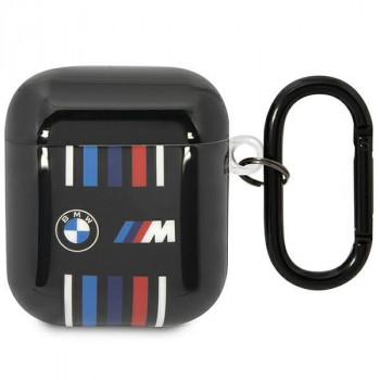 BMW BMA222SWTK Multiple Colored Lines Cover for Apple AirPods 1/2, black