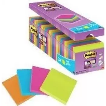 3M Post-it Super Sticky Notes 654SE24P, 76 x 76 mm, 90 lap tömbönként, 4 szín (gazdaságos csomag)