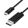 LogiLink CUA0121 USB 3.2 Gen2 Type-C kábel, C/M–DP/M, kétirányú, 8K/60 Hz, fém, fekete, 3 m