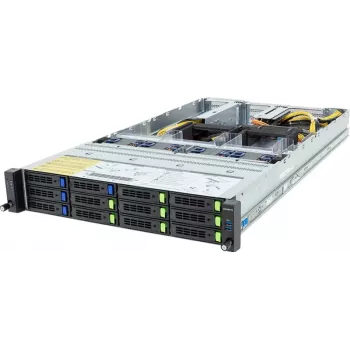Gigabyte R283-ZF0-AAL1 rev. 3.x rack szerver, Dual EPYC 9004/9005, 4x GPU támogatás, 12x 2.5 inch NVMe/SATA, NIC nélkül, 2x 2700 W