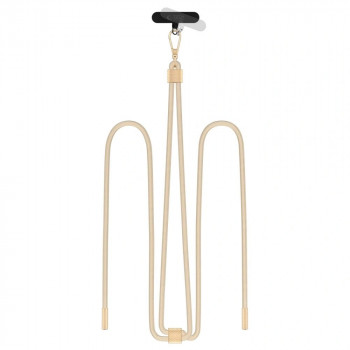 Tech-Protect C2S Rope Crossbody Strap, Beige/Gold