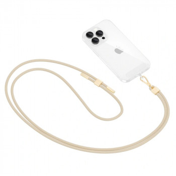Tech-Protect C2S Rope Crossbody Strap, Beige/Gold