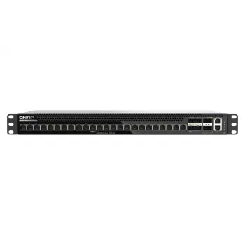 QNAP QSW-M7230P-2X4F24T L3 Lite menedzselt switch, 2 x 100 Gigabit QSFP28 + 4 x 25 Gigabit SFP28 + 24 x 100/1000/2.5G/5G/10G (PoE++)