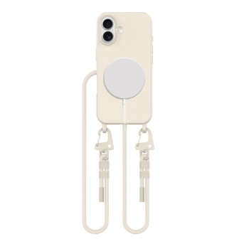 Tech-Protect MagNecklace MagSafe Case with Lanyard for Apple iPhone 16, Beige