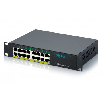 DIGITUS DN-95334 10 Gigabit 16 portos nem menedzselt PoE+ switch (120 W)