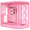 HYTE Y50 Strawberry Milk PC Case, Light Pink, Tempered Glass x 3