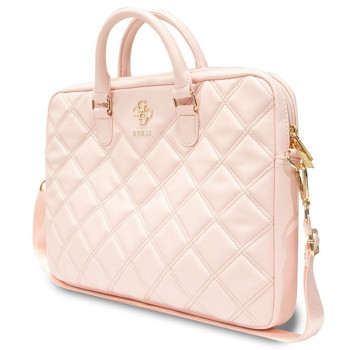 Guess GUCB15ZPSQSSGP 16-inch Laptop Bag, Quilted 4G, pink