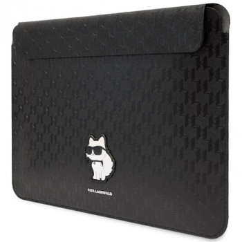 Karl Lagerfeld KLCS14SAKHPCK Laptop Sleeve for 14 inch, black, Saffiano Monogram Choupette
