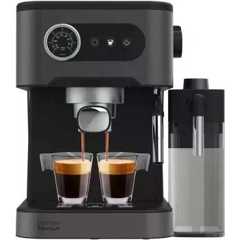 Cecotec Power Espresso 20 Pro Latte kávéfőző, 20 bar szivattyúnyomás, beépített tejhabosító, félautomata, fekete, 1350 W