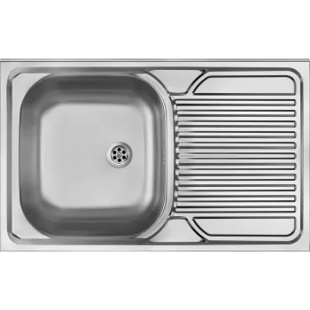 DEANTE ZM5 311P 1-Bowl Steel Sink with Right-Side Drainer, Overlay