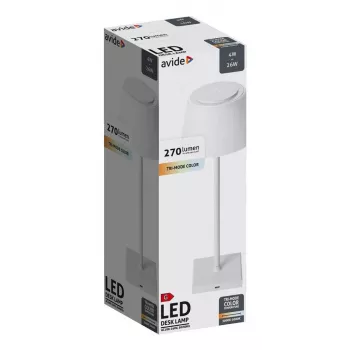 Avide LED Table Lamp, USB, 4 W, 3-Step Light Colour, White