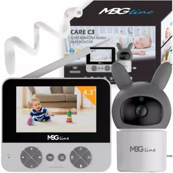 MBG Line Care C5 vezeték nélküli videós bébiőr, forgó kamera, 4,3